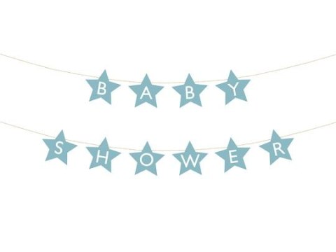 Baner Partydeco Baby shower, 290x16.5 cm, jasny niebieski (GRL97-001J)