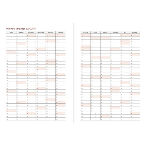 Kalendarz książkowy (terminarz) B6TN089B- Wydawnictwo Wokół Nas 2024/2025 B6PCV bezbarwny B6 (GRAFITTI)