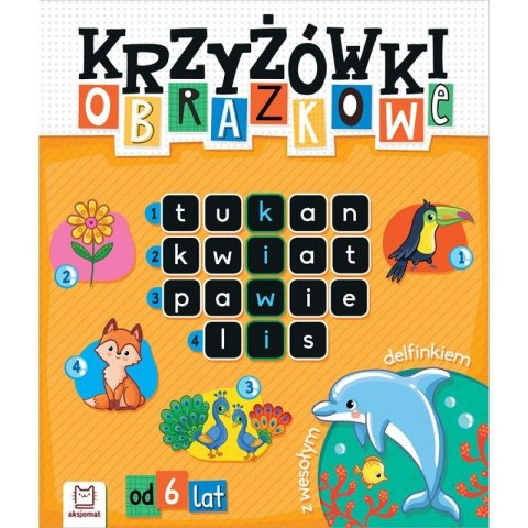 Książka dla dzieci KRZYŻÓWKI OBRAZKOWE Z WESOŁYM DELFINKIEM.