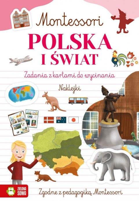 Książeczka edukacyjna Zielona Sowa Montessori. Polska i świat