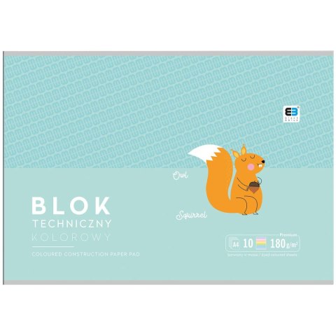 Blok techniczny Interdruk bloki A4 kolorowa 180g 10k