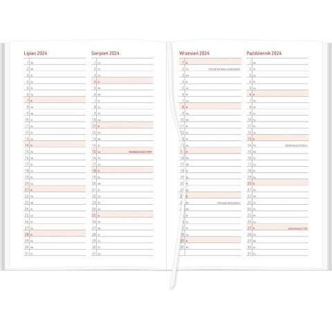 Kalendarz nauczyciela książkowy (terminarz) A5TN061B- czarny Wydawnictwo Wokół Nas 2024/2025 A5 tygodniowy A5 (EKOLEN)