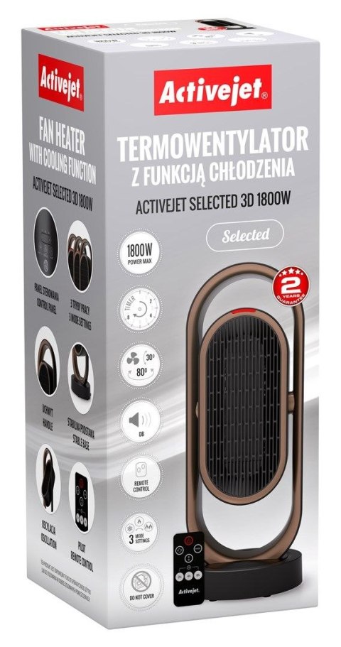 Termowentylator Activejet z funkcją chłodzenia Selected 3D 1800W (AGDACJTER0001)