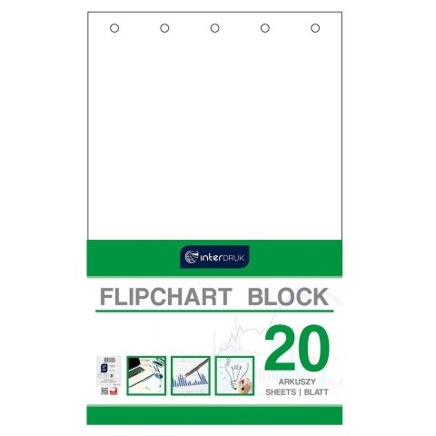 Blok do tablic flipchart Interdruk A1 20k. 80g czysty [mm:] 1000x640 (FLI20)