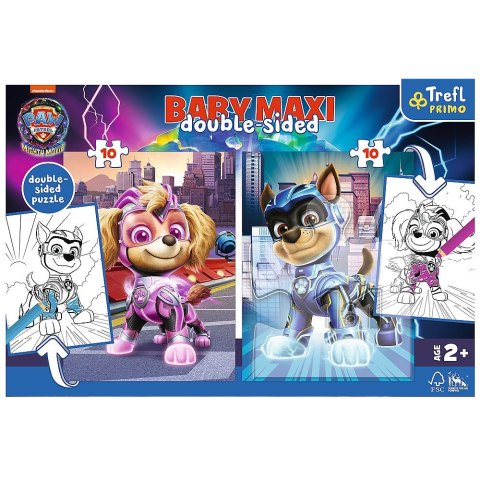 Puzzle Trefl Paw Patrol Baby MAXI 2x10 Bohaterskie pieski 10w1 el. (43007)