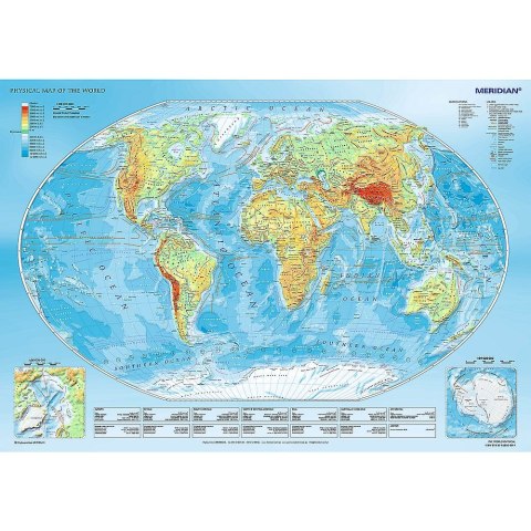 Puzzle Trefl mapa fizyczna świata 1000 el. (10463)