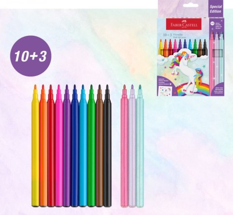 Flamaster Faber Castell Jednorożec + naklejki 10+3 kol. (554213 FC)