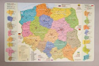 Podkład na biurko Zachem mapa polski mix gumowany plastik [mm:] 580x380