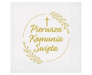 Serwetki Godan Pierwsza Komunia Święta (kłosy) biały papier [mm:] 330x330 (PW-SKKL)