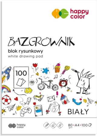 Blok rysunkowy Happy Color A4 biały 80g 100k (HA 3708 2030-0B100)