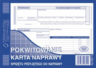 Druk samokopiujący Michalczyk i Prokop S wiel. pokwitowanie - karta naprawy spzętu przyjętego do naprawy A5 80k. (600-3)