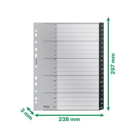 Przekładka numeryczna Leitz Recycle A4+ czarne A-Z (12190000)