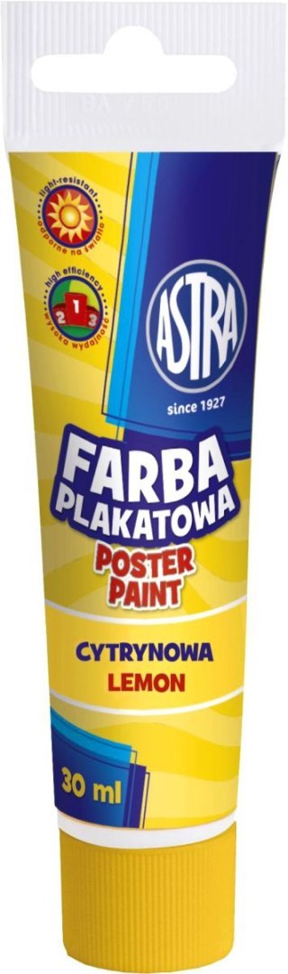 Farby plakatowe Astra kolor: cytrynowy 30ml 1 kolor.