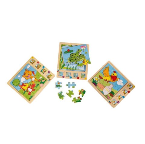 Puzzle Bączek drewniane 4w1 (PD4W12698)