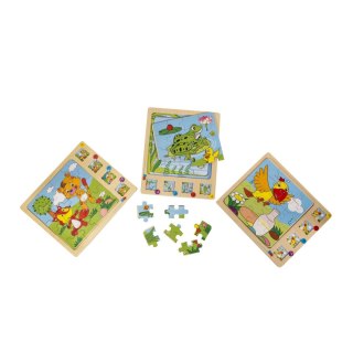 Puzzle Bączek drewniane 4w1 (PD4W12698)