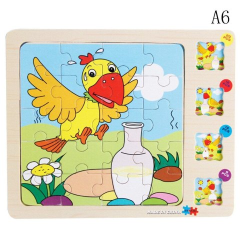 Puzzle Bączek drewniane 4w1 (PD4W12698)