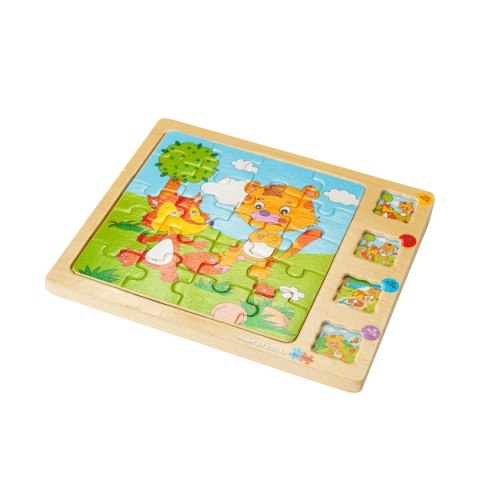 Puzzle Bączek drewniane 4w1 (PD4W12698)