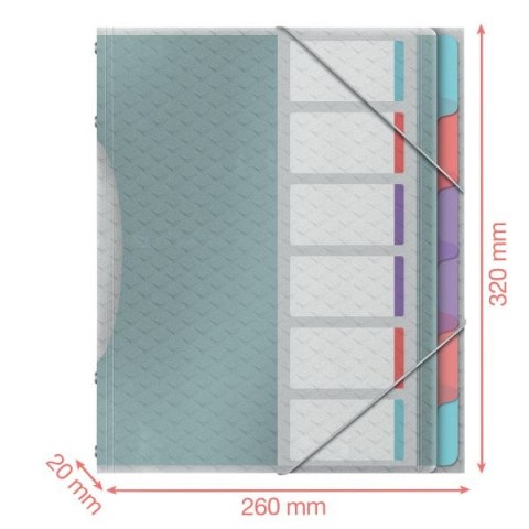 Teczka z przegródkami Esselte Colour Breeze segregująca A4 kolor: niebieski 6 przegródek (626255)