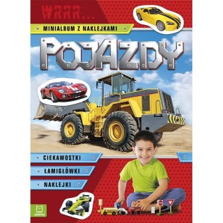 Książeczka edukacyjna Aksjomat Pojazdy. Wrrr... Minialbum z naklejkami (czerwone)