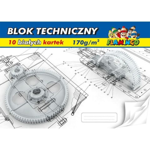 Blok techniczny Flamingo A3 biały 170g 10k