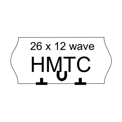 Taśma do metkownic Emerson na roli 800 etykiet, jednorzędowa, Wave żółta [mm:] 26x12 (etrchmtc026x012jrwż)