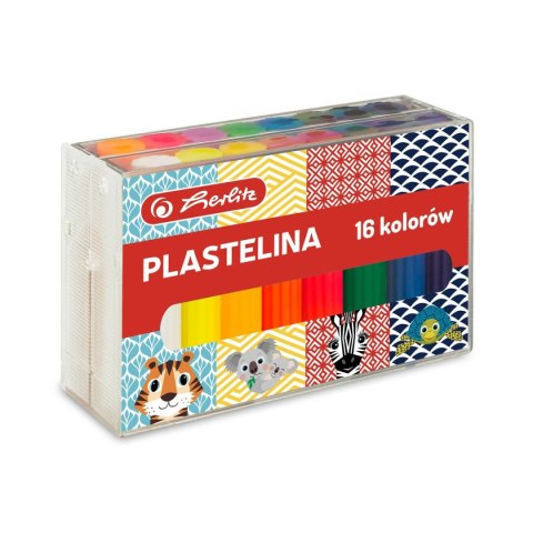 Plastelina Herlitz 16 kol. Cute animals mix (9582636)