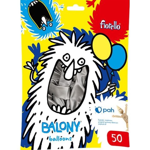 Balon gumowy Fiorello metal srebrny 10cal (170-2631)