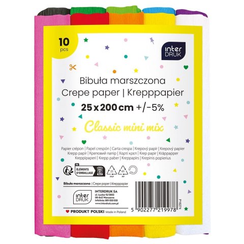 Bibuła marszczona Interdruk mini Classic 5902277265951 (mix) 50mm x 210mm (10szt)