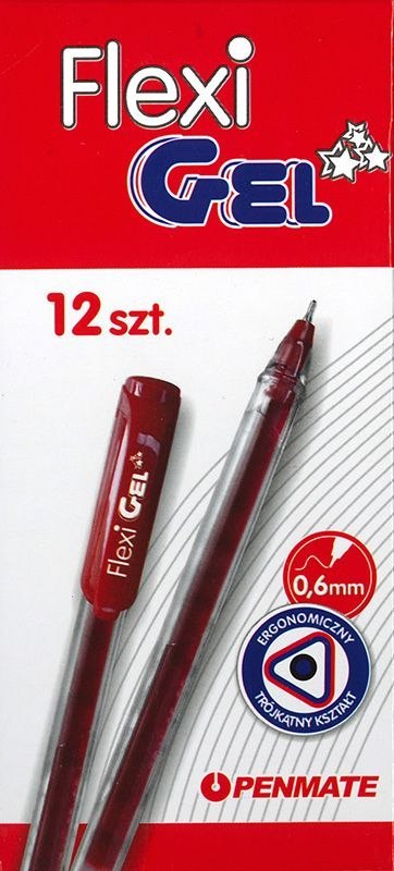 Długopis Penmate FLEXI GEL żelowy czerwony czerwone 0,6mm (TT8502)