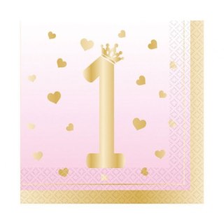 Serwetki Godan st Birthday Pink Ombre 16 sztuk różowa papier [mm:] 330x330 (9910310)