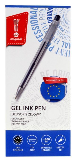 Długopis żelowy Memobe czarny 0,7mm (MD112-02)