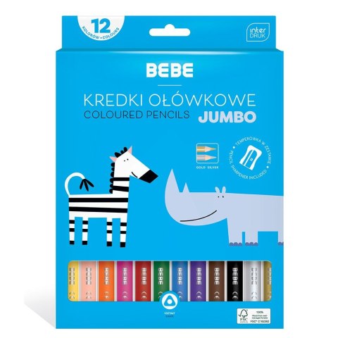 Kredki ołówkowe Bebe BB KIDS 12 kol JUMBO 5902277326669 12 kol. (FSC100%)