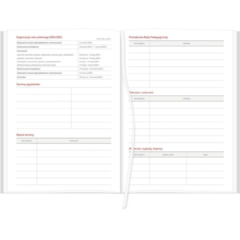 Kalendarz książkowy (terminarz) KRAFT Z GUMKĄ CZARNY Wydawnictwo Wokół Nas 2024/2025 B5 tygodniowy B5 (B5TN067B-)