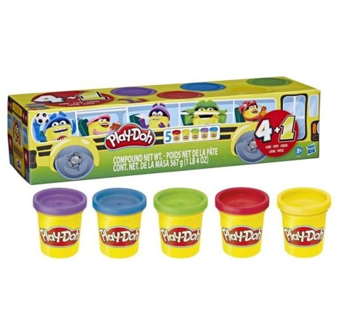 Masa plastyczna dla dzieci Playdoh ZESTAW PODSTAWOWY 4 TUBY + 1 tuba gratis mix (F7368)