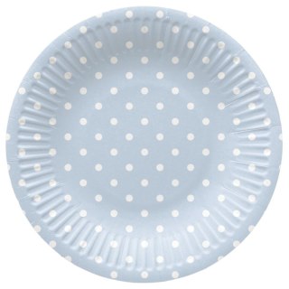 Talerz jednorazowy Paw Dots Light Blue śr. 180mm 8 szt (PPD8002205)