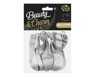 Balon gumowy Godan Beauty&Charm metalik srebrny 10 sztuk metalizowany srebrny 12cal (CB-1MSR)