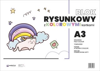 Blok rysunkowy Wektor A3 kolorowy 80g 20k