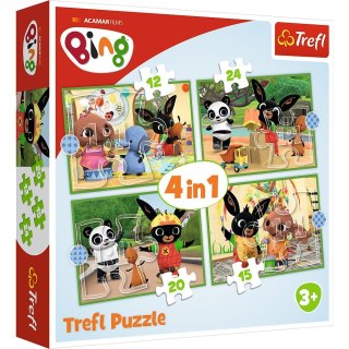 Puzzle Trefl Wesoły dzień Binga 4w1 el. (34357)