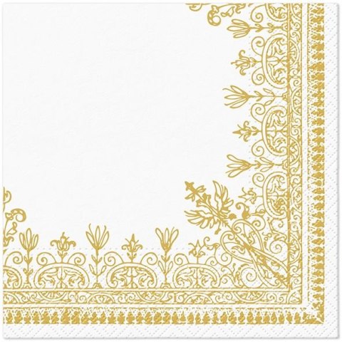 Serwetki Paw Ornamental Frame gold mix nadruk bibuła [mm:] 330x330 (TL126209)