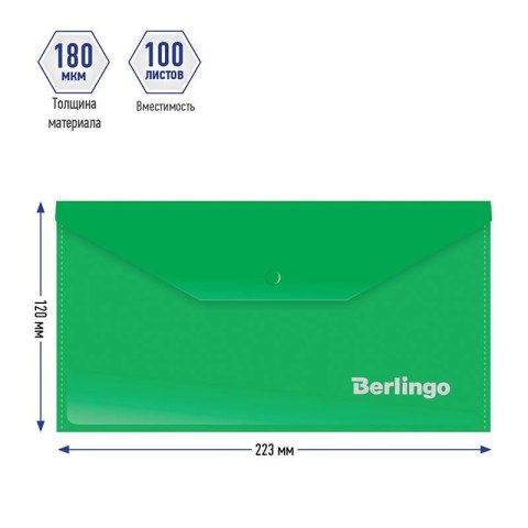 Teczka plastikowa na zatrzask DL zielony Berlingo (153946)