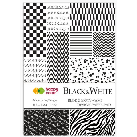 Zeszyt papierów kolorowych Happy Color A4 80g 15k (HA 3808 2030-BW)