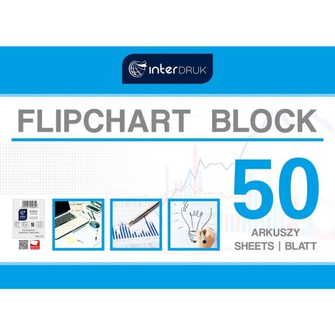 Blok do tablic flipchart Interdruk 50k. 70g krata [mm:] 1000x640 (FLI50#)