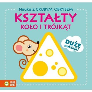 Książeczka edukacyjna Zielona Sowa Nauka z grubym obrysem. Kształty. Koło i trójkąt