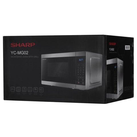 Kuchenka mikrofalowa SHARP YC-MG02E-S (800W; 20l; kolor srebrny)