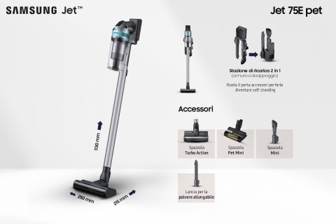 Odkurzacz pionowy Samsung Jet75E Pet VS20B75AGR1/WA