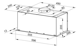 Okap do zabudowy MPM-60-OW-01N inox