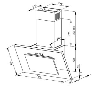 Okap przyścienny MPM-60-OV-19N