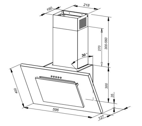 Okap przyścienny MPM-60-OV-19N