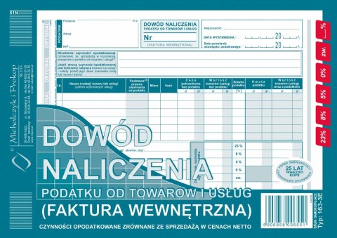 Druk samokopiujący Michalczyk i Prokop Faktura wewnętrzna A5 40k. (163-3E)