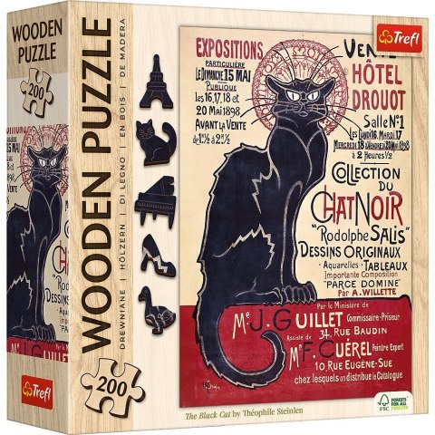 Puzzle Trefl Drewniane Czarny Kot - Théophile Alexandre Steinlen_ (20254)